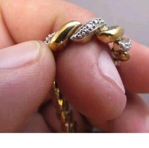 Lnew AUTH 14K YELLOW GOLD OVER BRASS DIAMOND 💎 TENNIS BRACELET 7-3/4" SAN MARCO